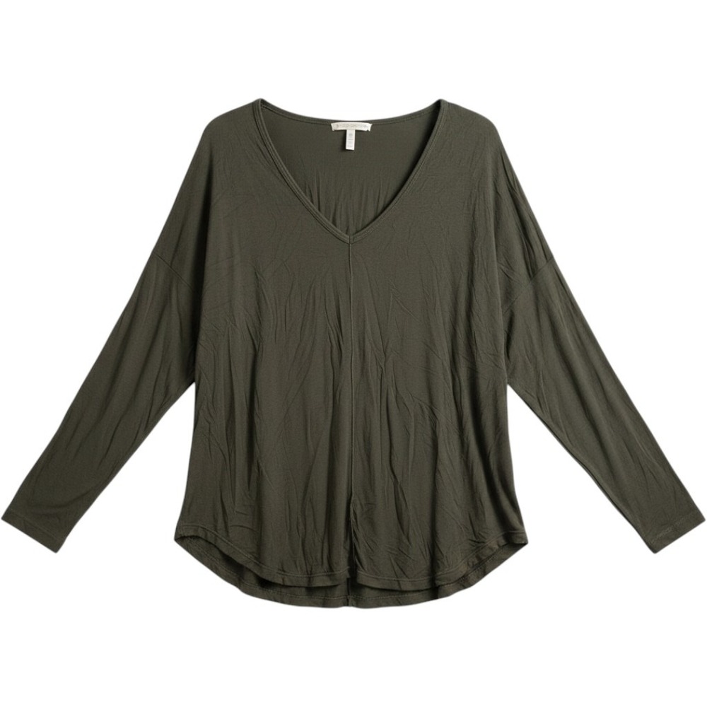 Free‎ People Deep Green V-Neck Long Sleeve Top